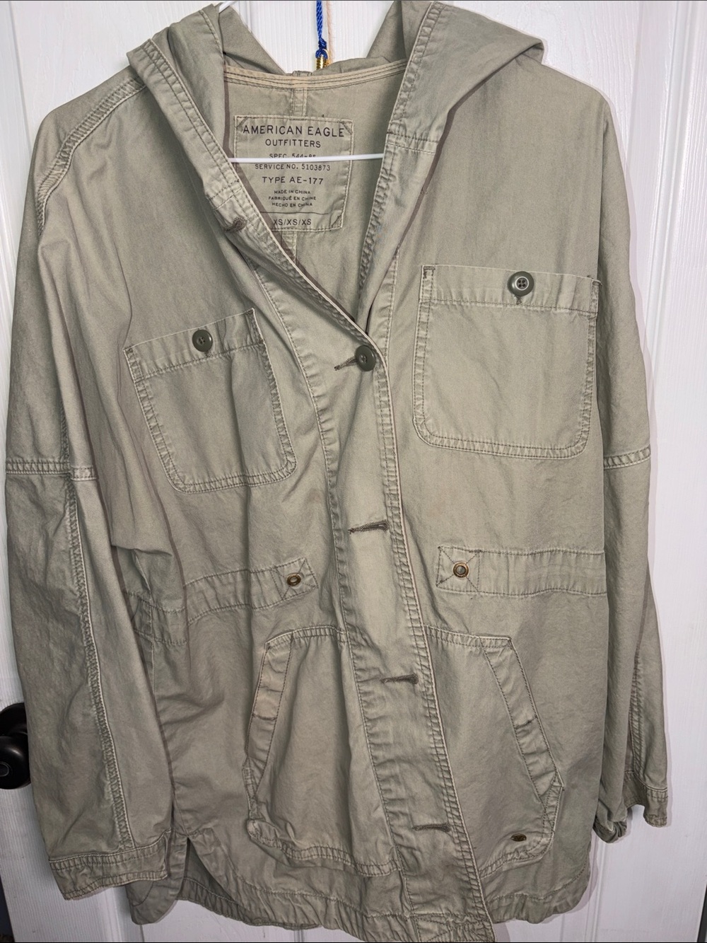American Eagle Outfitters Women’s Hooded Field Jacket in Olive Drab